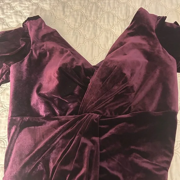 Faeriesty Purple Dress 24W velvet prom holiday formal party NWT - Picture 6 of 9